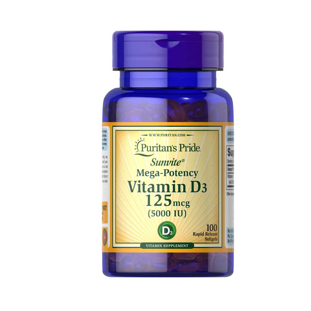 Vitamin D3 5000iu 100Serv 100 Rapid Soft gels