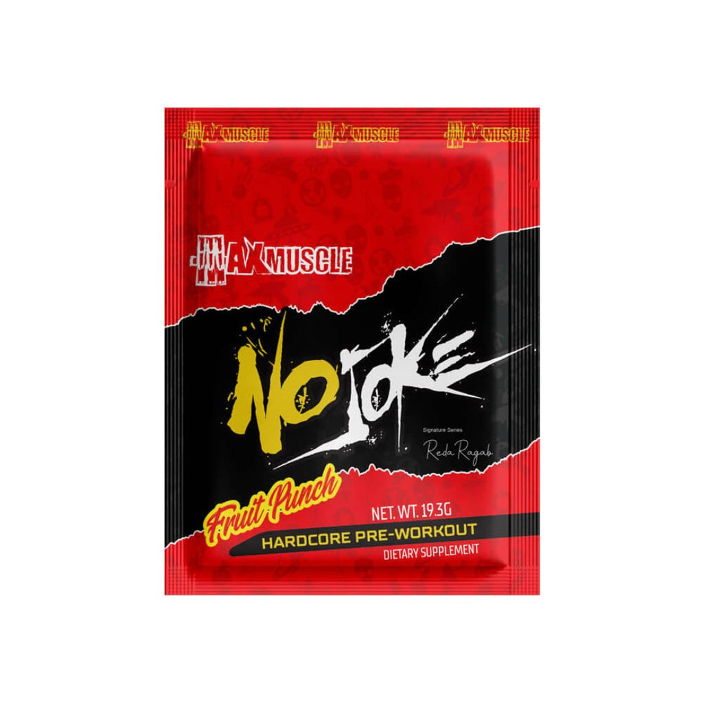 Max Muscle No Joke Hardcore Pre-workout Reda Ragab Signature Series-1Serv.-19.30G.-Fruit Punch