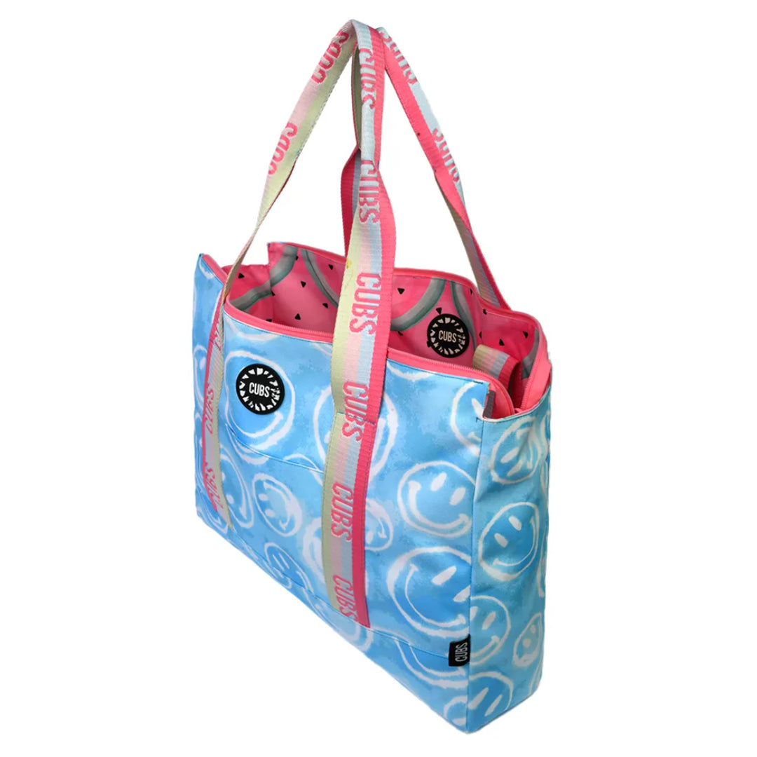 Watermelon Scales & Smiley Clouds Double Face Tote Bag
