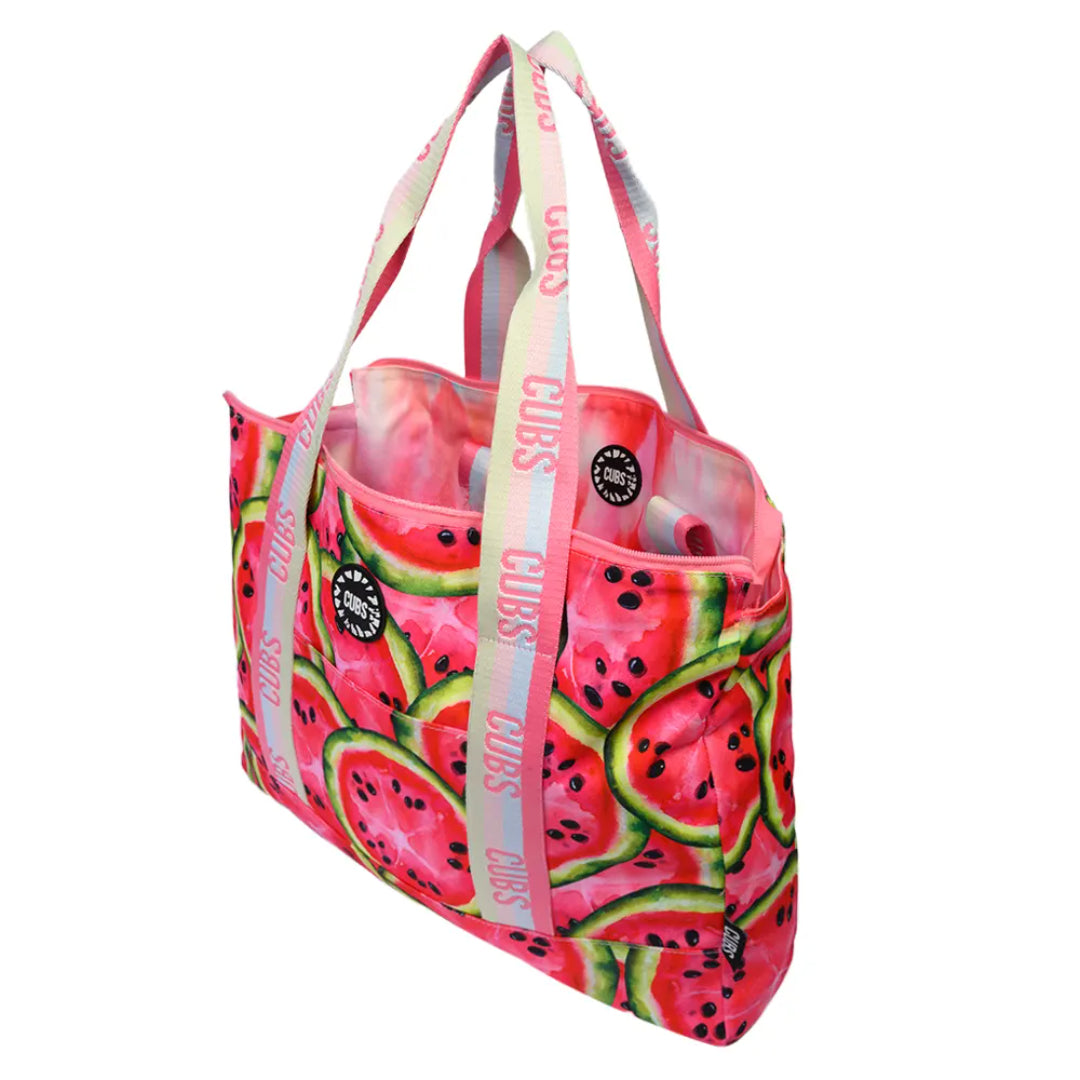 Watermelon Slices & Red Tye Dye Double Face Tote Bag