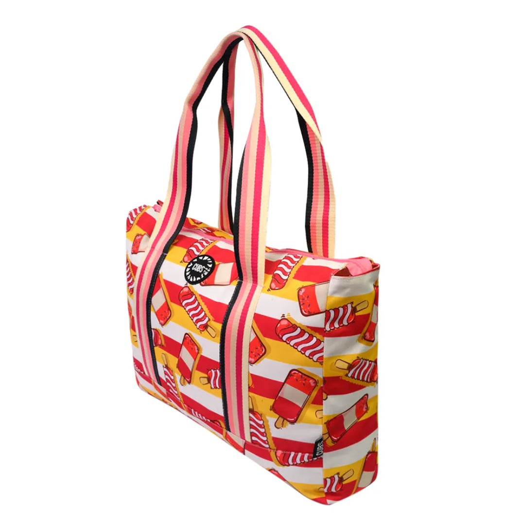 Pink Leopard & Popsticks Double Face Tote Bag
