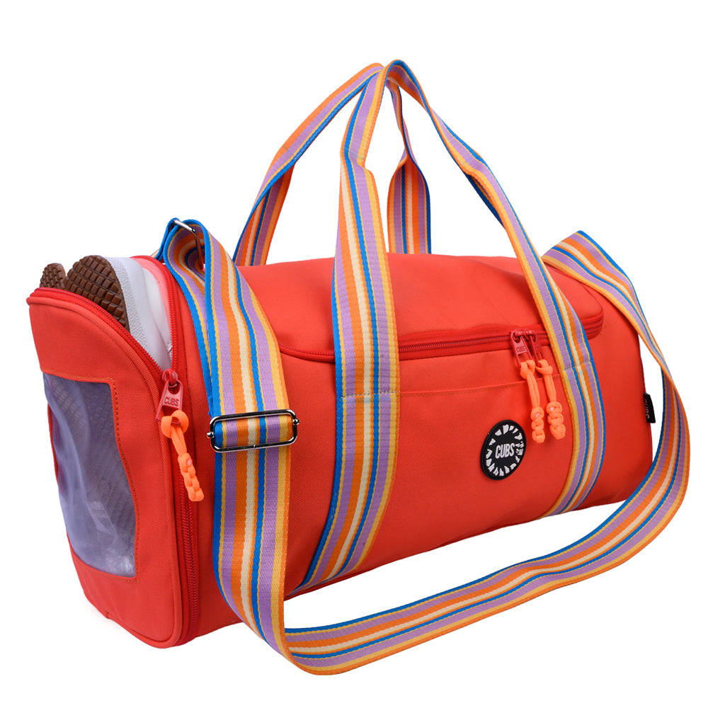 Peach One Pocket  Duffel Bag Large