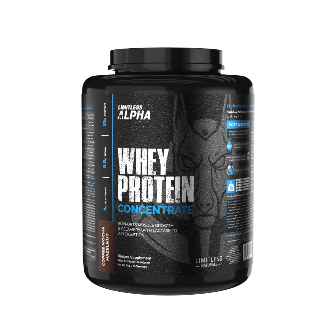 Limitless Alpha Whey Protein Concentrate 30 Scoops Mocca Hazelnuts  (1 Kg)