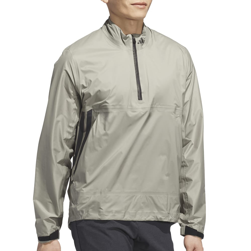 adidas Ultimate365 Tour Climaproof+ Half-Zip Waterproof Rain Suit - Silver Pebble/Black