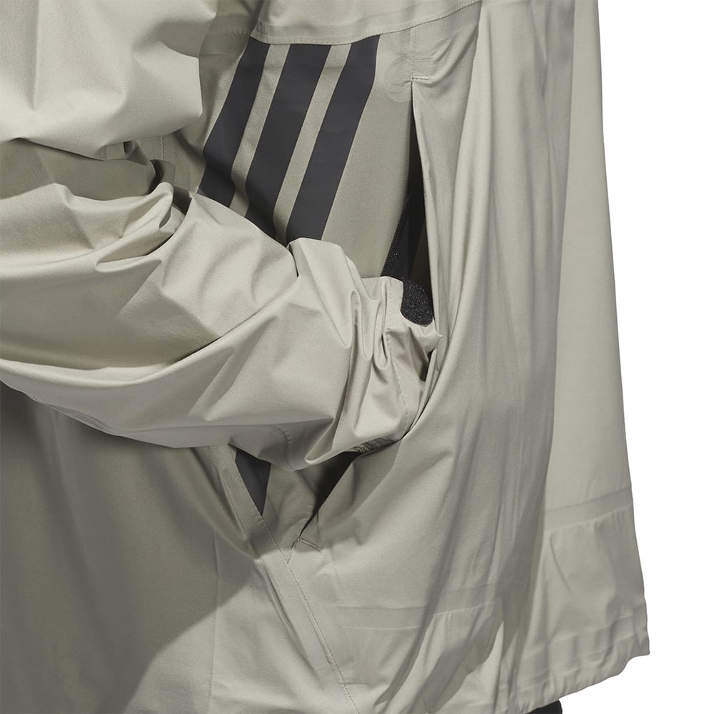 adidas Ultimate365 Tour Climaproof+ Half-Zip Waterproof Rain Suit - Silver Pebble/Black