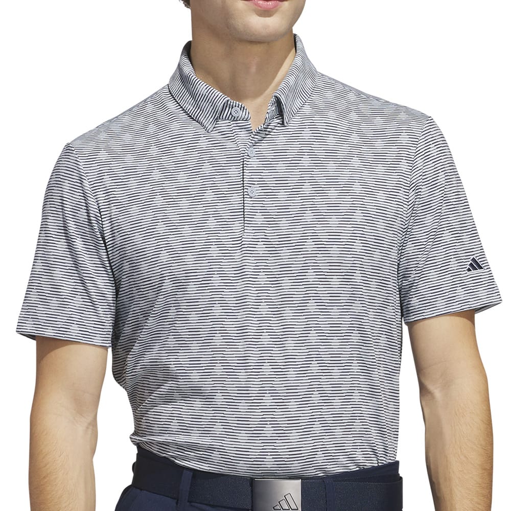 adidas Go-To Printed Stripe Polo Shirt - Wonder Blue/Collegiate Navy