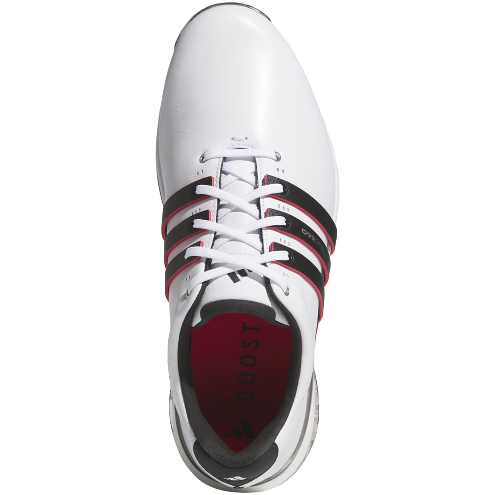 adidas Tour360 Spikeless Waterproof Shoes - White/Core Black/Lucid Red