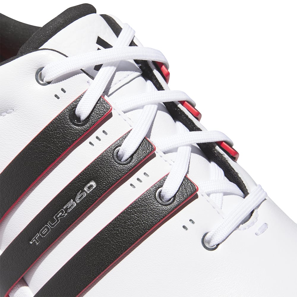adidas Tour360 Spikeless Waterproof Shoes - White/Core Black/Lucid Red