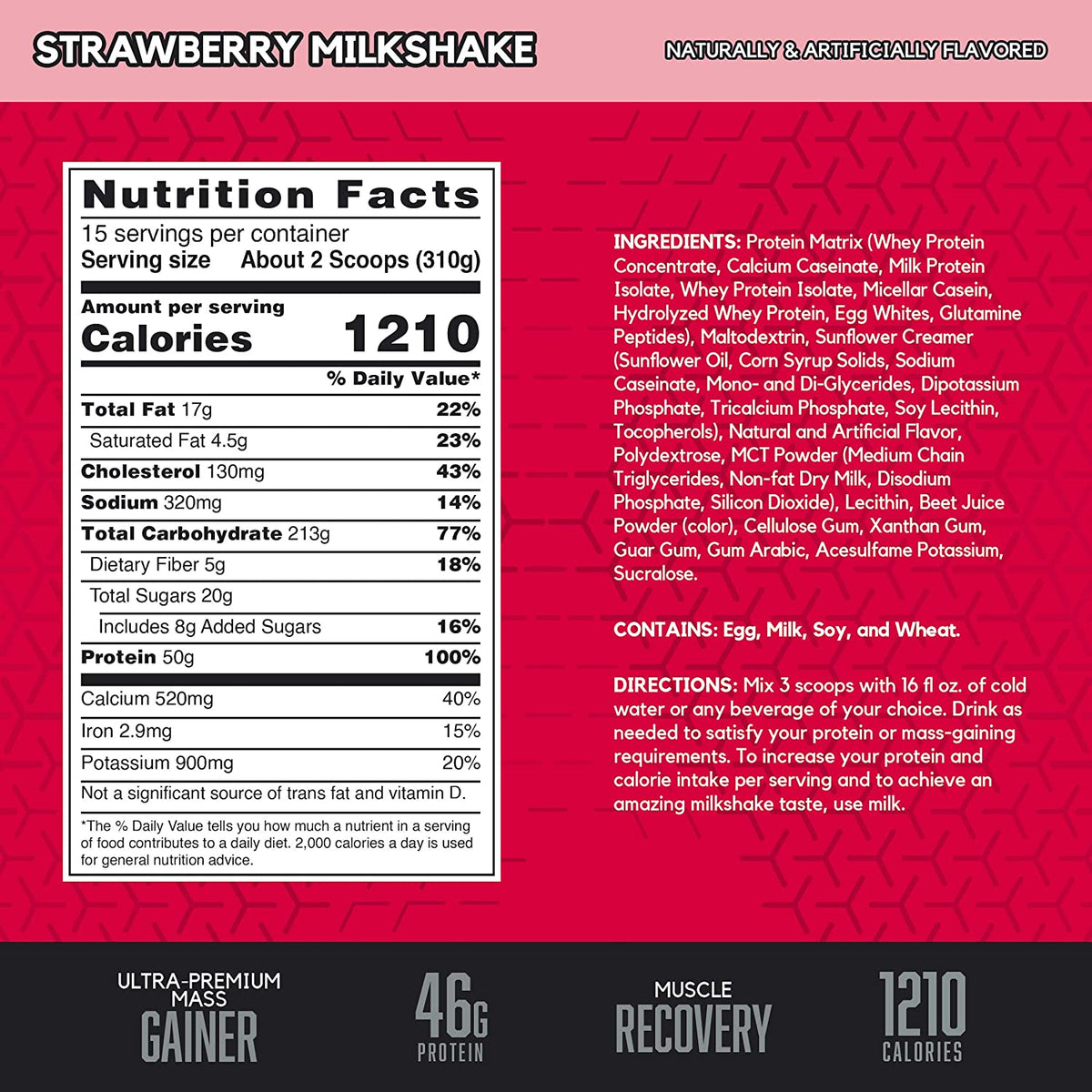 Truemass 1200 Strawberry 10.25Lb Whey Protein