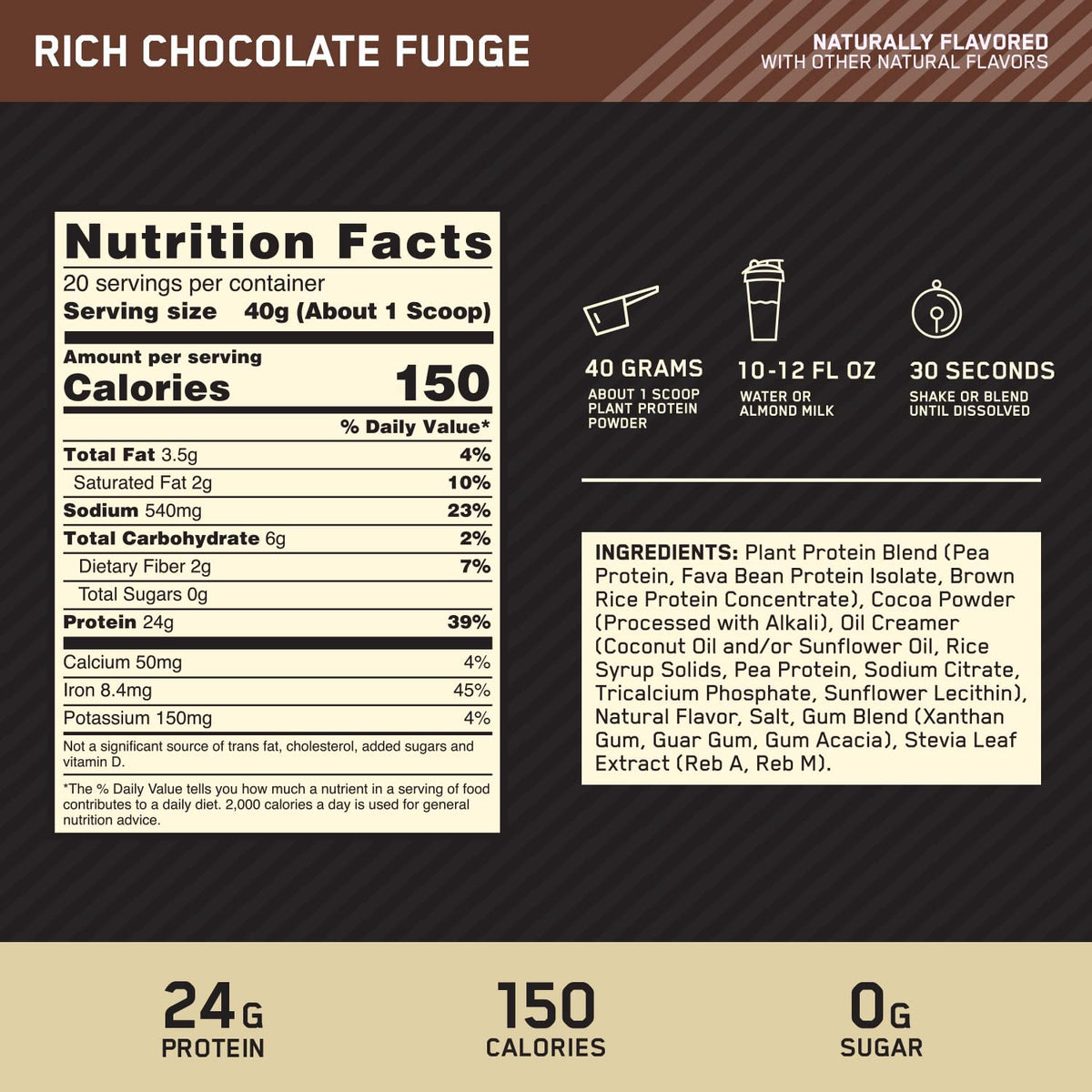 Plant Gf Chocolate 1.76Lb Plant-Based Protein