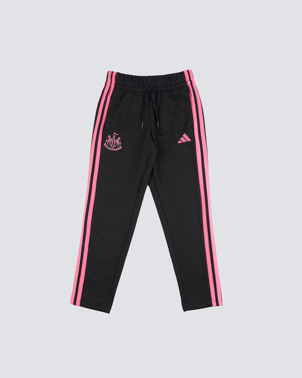 Newcastle United adidas Kid's Black and Pink 3-Stripe Joggers