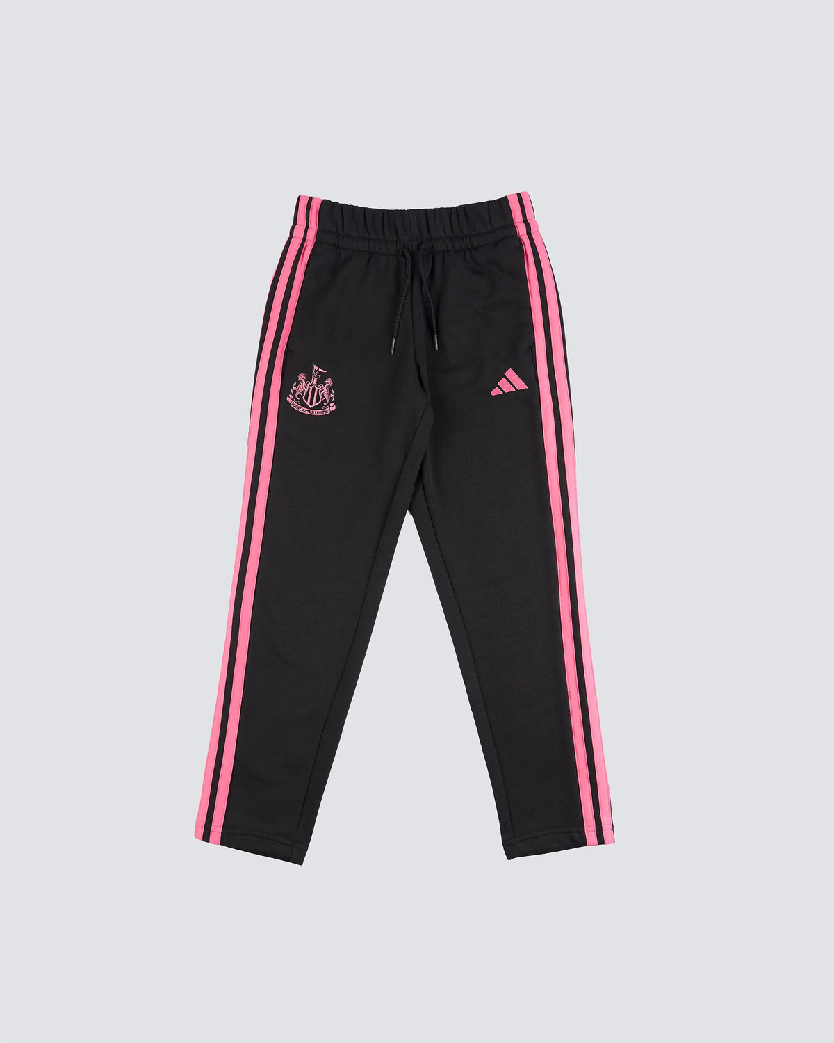 Newcastle United adidas Kid's Black and Pink 3-Stripe Joggers