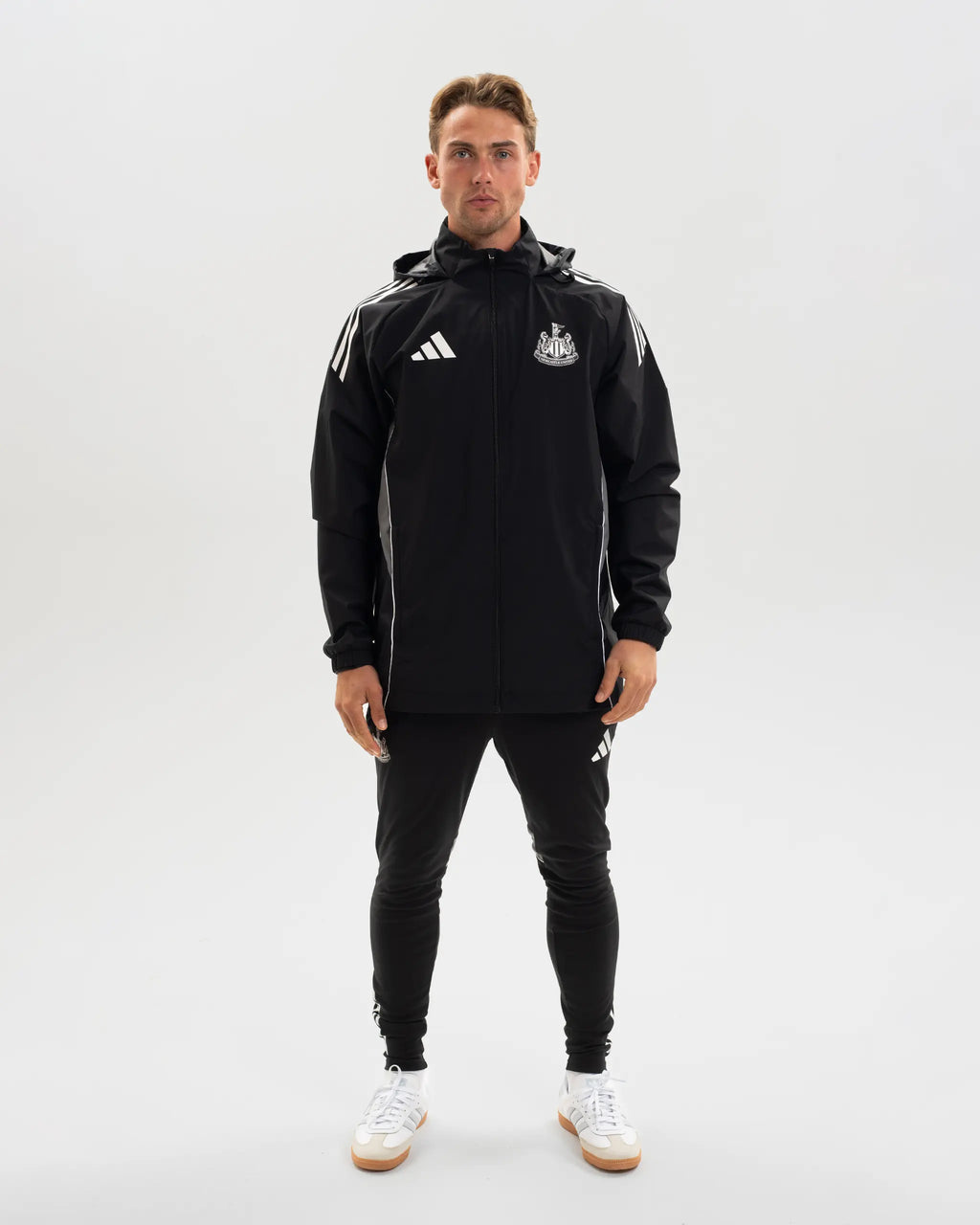 Newcastle United adidas 25/26 Coach's Black Edition Range All Weather Jacket