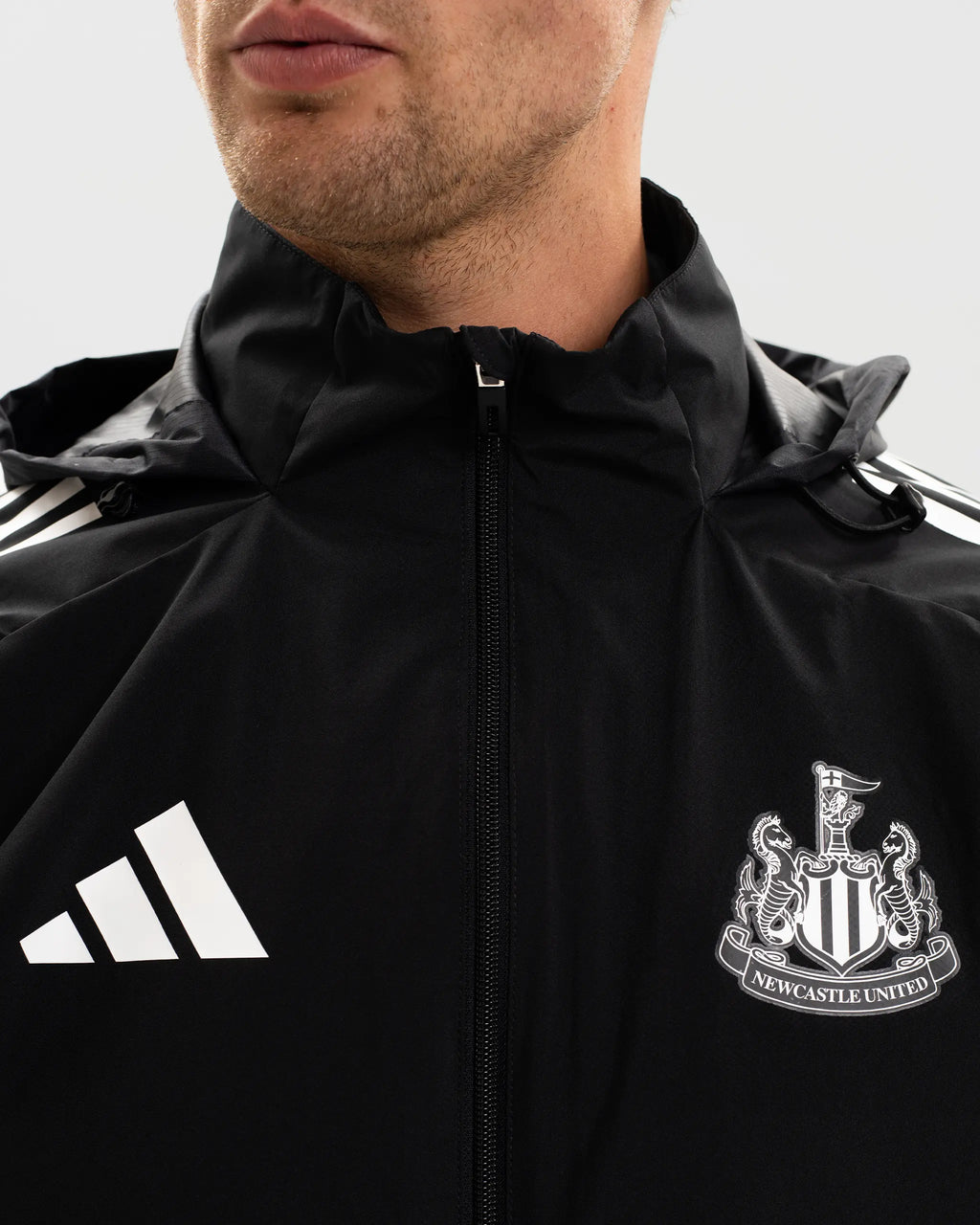 Newcastle United adidas 25/26 Coach's Black Edition Range All Weather Jacket