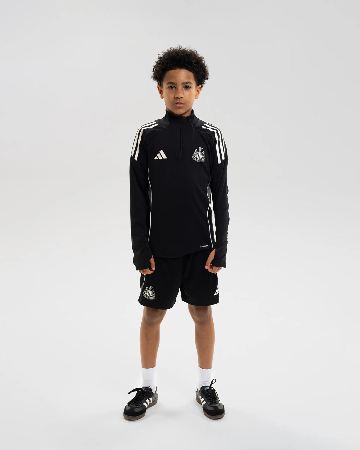 Newcastle United adidas 25/26 Coach's Black Edition Kids' 1/4 Zip Training Top