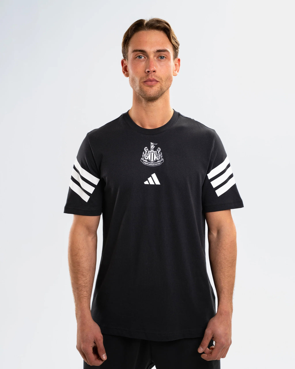 Newcastle United adidas 3-Stripe Black Tee