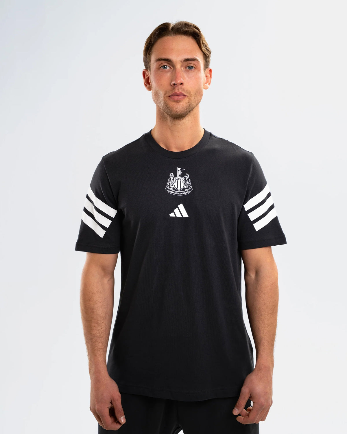 Newcastle United adidas 3-Stripe Black Tee