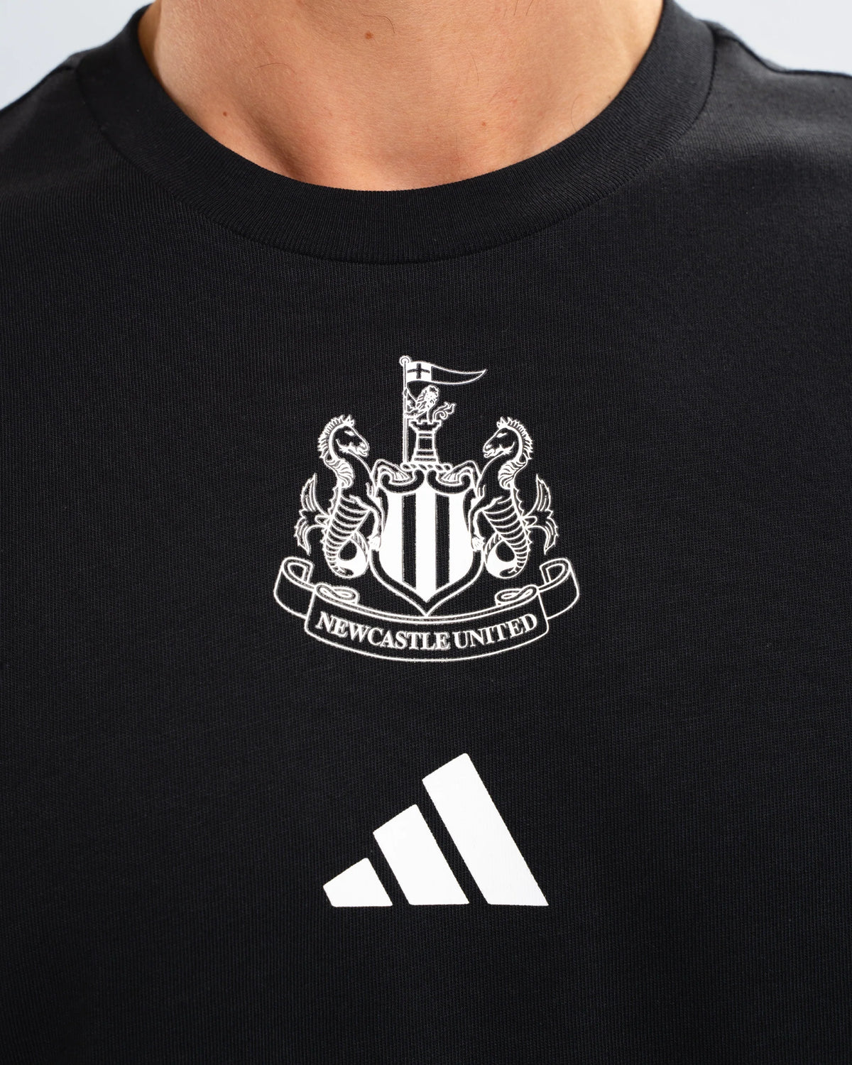 Newcastle United adidas 3-Stripe Black Tee
