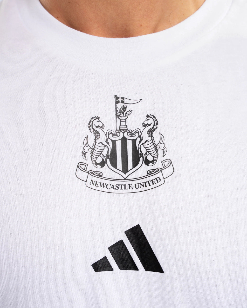 Newcastle United adidas 3-Stripe White Tee