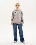 Newcastle United adidas Women's 3-Stripe Grey Full Zip Hoodie