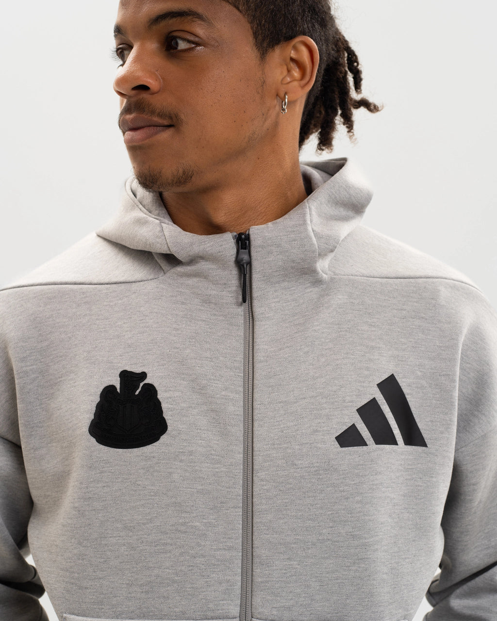 Newcastle United adidas Men's Z.N.E. Grey Full Zip Hoodie