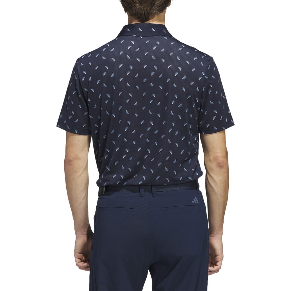 adidas Ultimate365 Printed Mesh Polo Shirt - Collegiate Navy/Wonder Silver