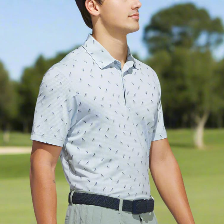 adidas Ultimate365 Printed Mesh Polo Shirt - Wonder Blue/Collegiate Navy