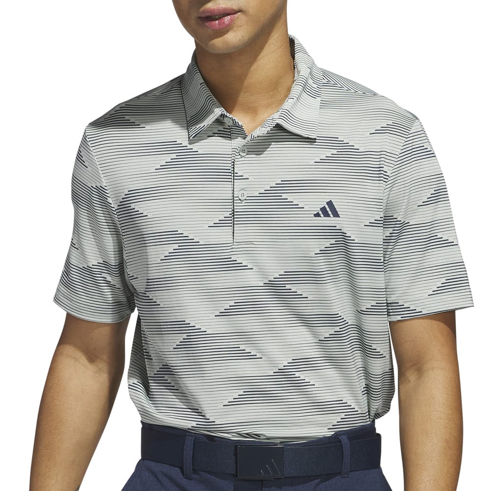 adidas Ultimate365 Speed Stripe Polo Shirt - Wonder Silver/Collegiate Navy