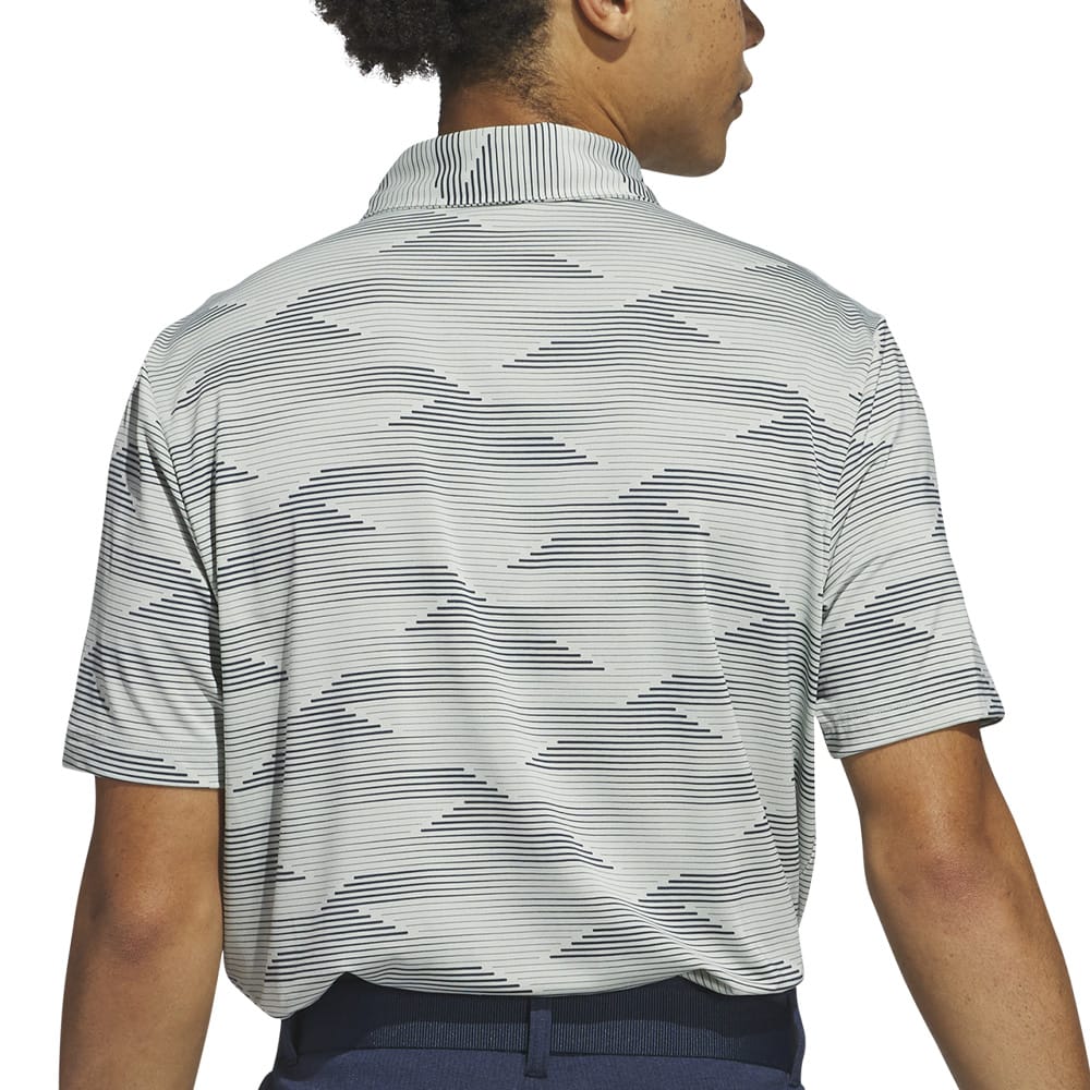 adidas Ultimate365 Speed Stripe Polo Shirt - Wonder Silver/Collegiate Navy