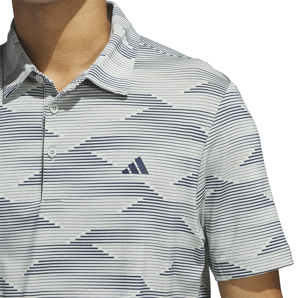 adidas Ultimate365 Speed Stripe Polo Shirt - Wonder Silver/Collegiate Navy