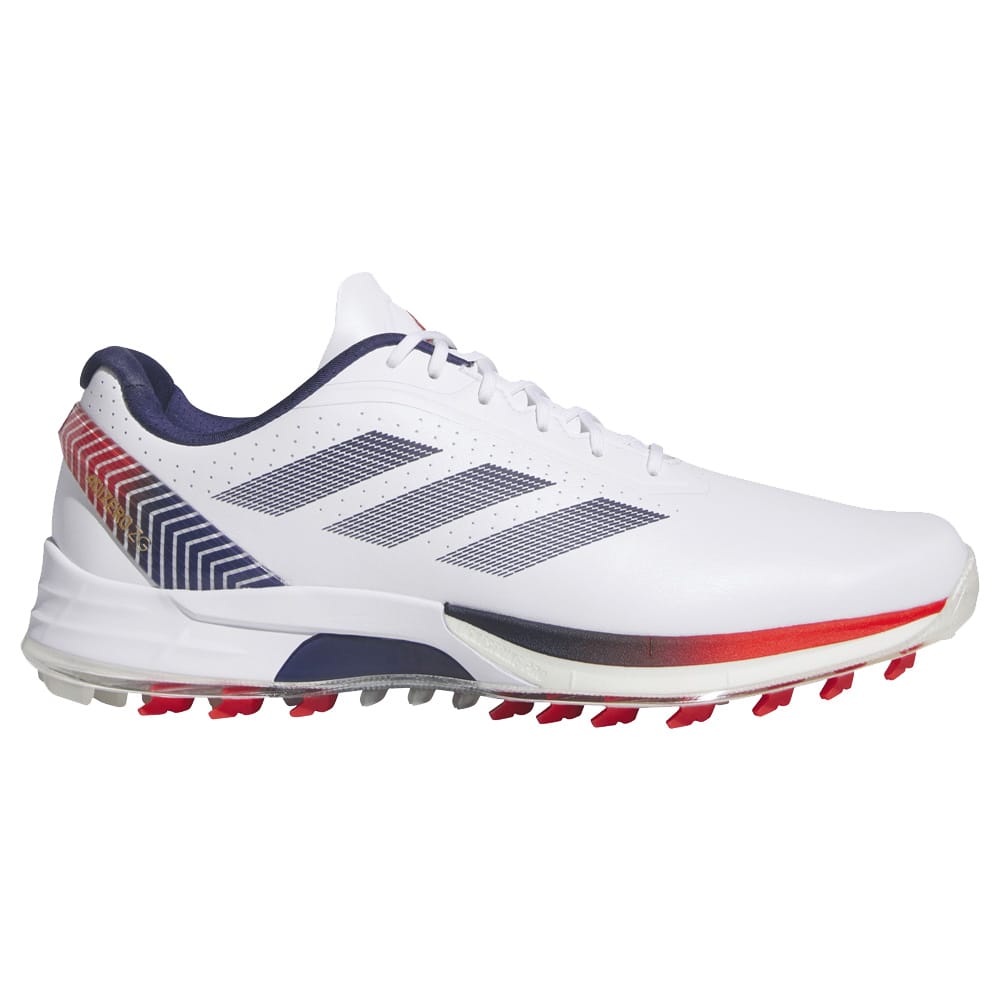 adidas Adizero ZG Spikeless Waterproof Shoes - White/Dark Blue/Red