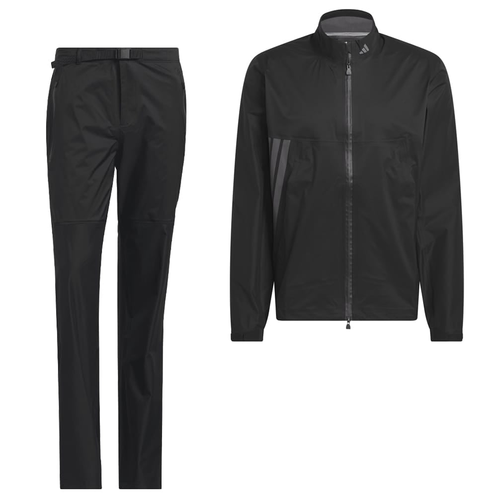 adidas Ultimate365 Tour Climaproof+ Waterproof Full-Zip Rain Suit - Black