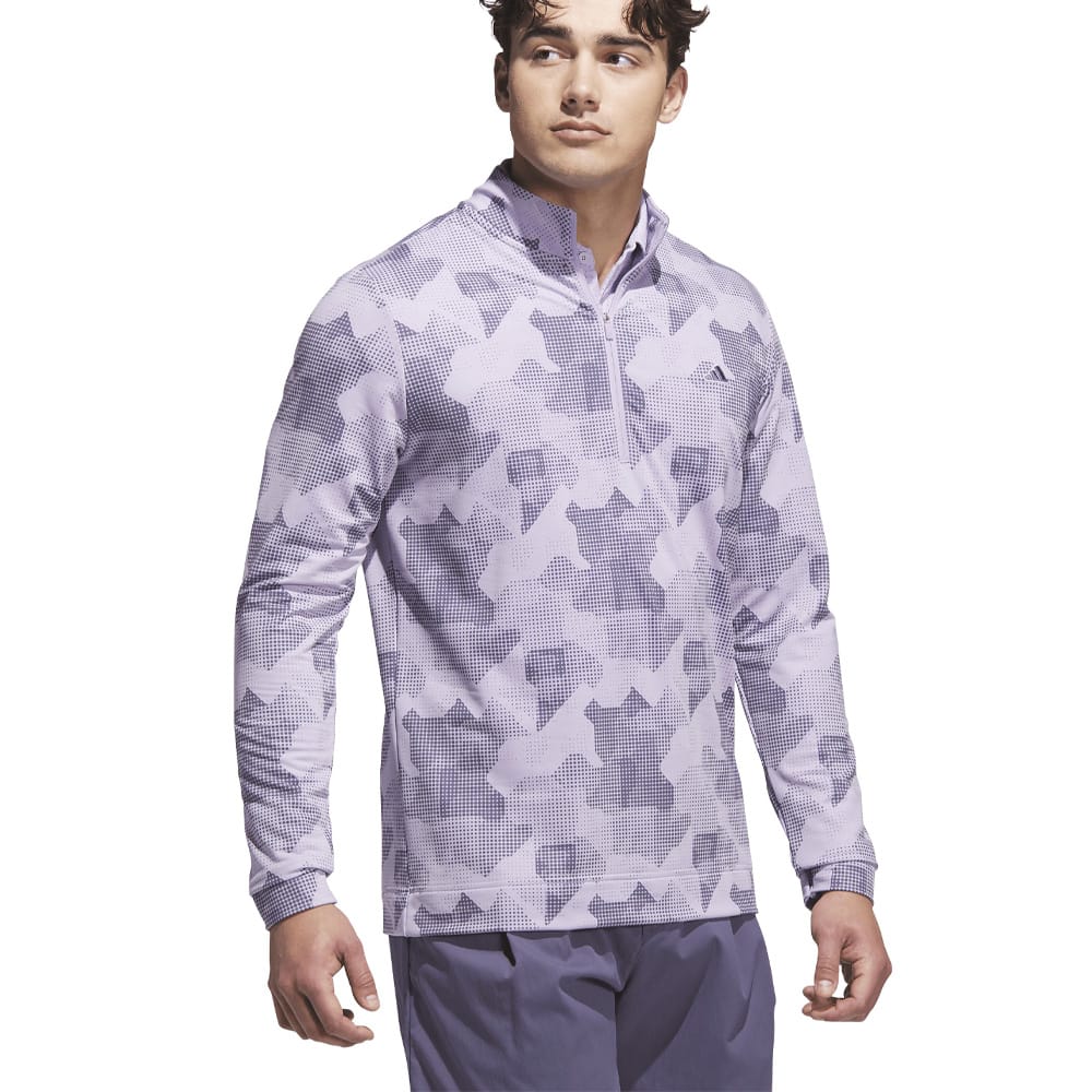 adidas Go-To Printed 1/4 Zip Pullover - Powder Plum