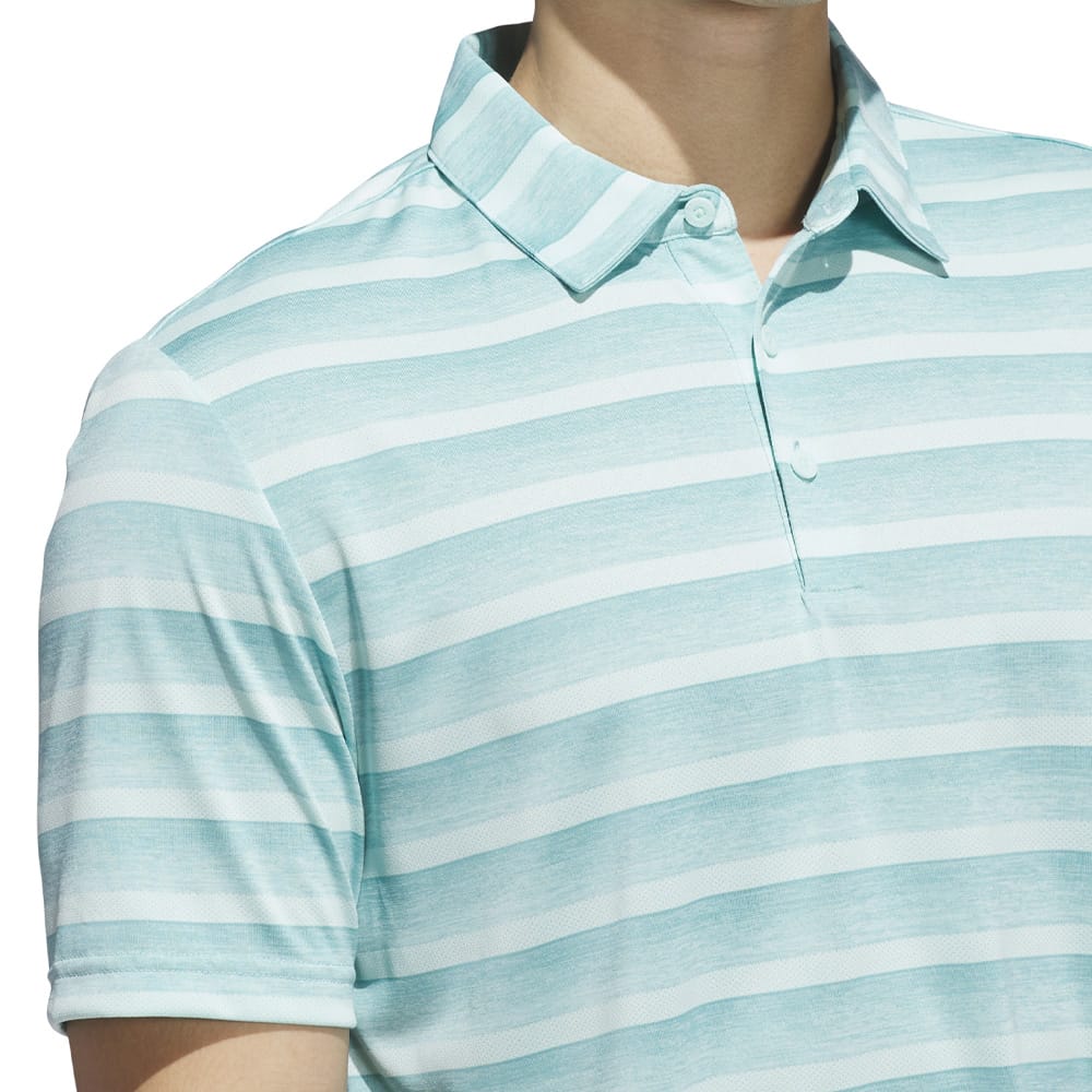 adidas Two-Colour Stripe Polo Shirt - Mint Ton/Semi Flash Aqua