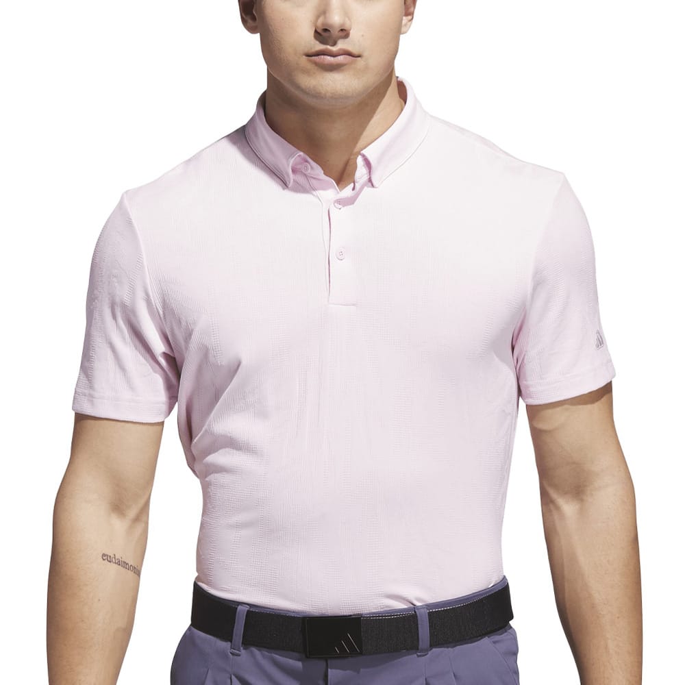 adidas Go-to Textured Polo Shirt - Clear Pink