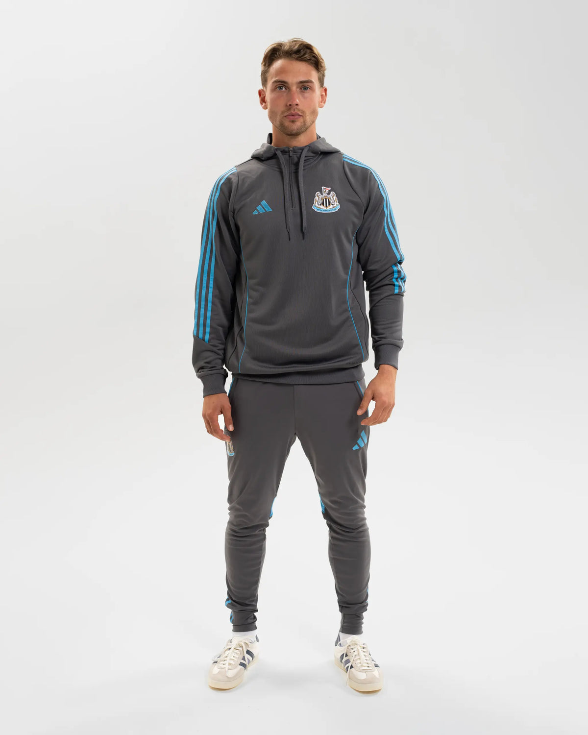 Newcastle United adidas 25/26 Players Range Grey Training Hoodie