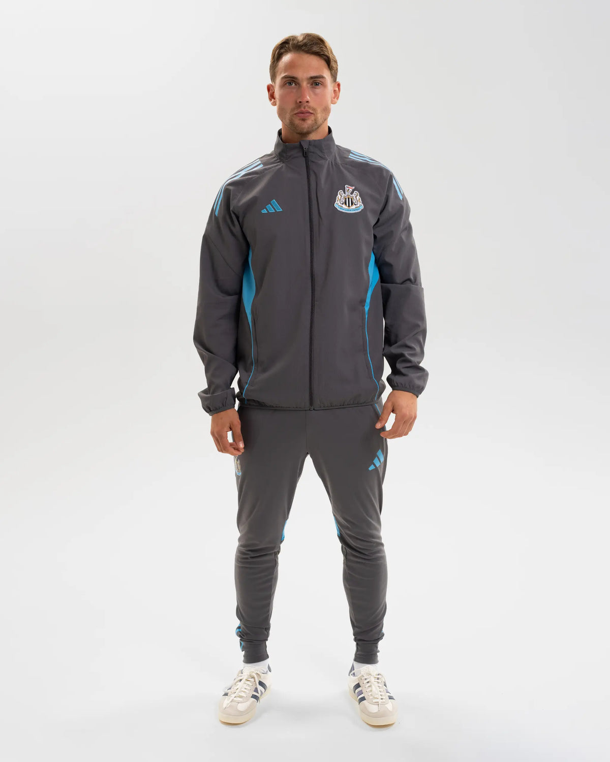 Newcastle United adidas 25/26 Players Range Grey Presentation Jacket