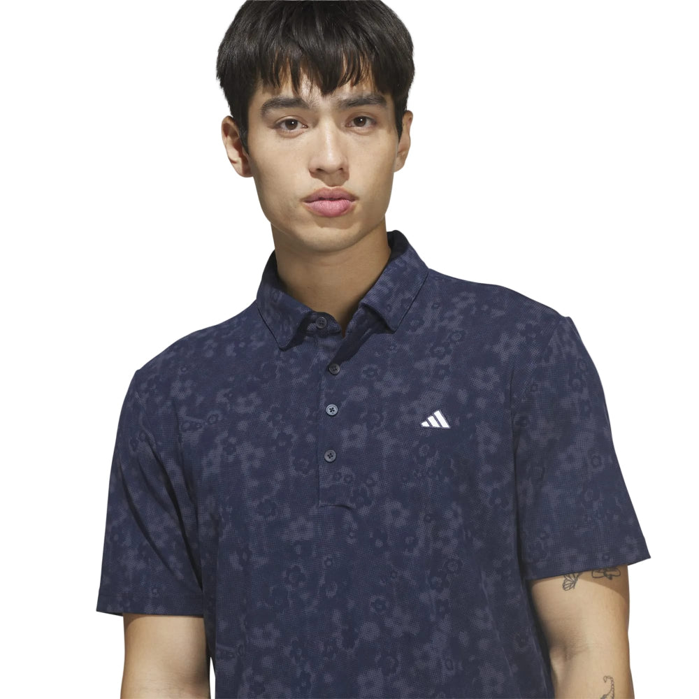 adidas Ultimate365+ Climacool Butterspun Mighty Blossom Print Polo Shirt - Collegiate Navy