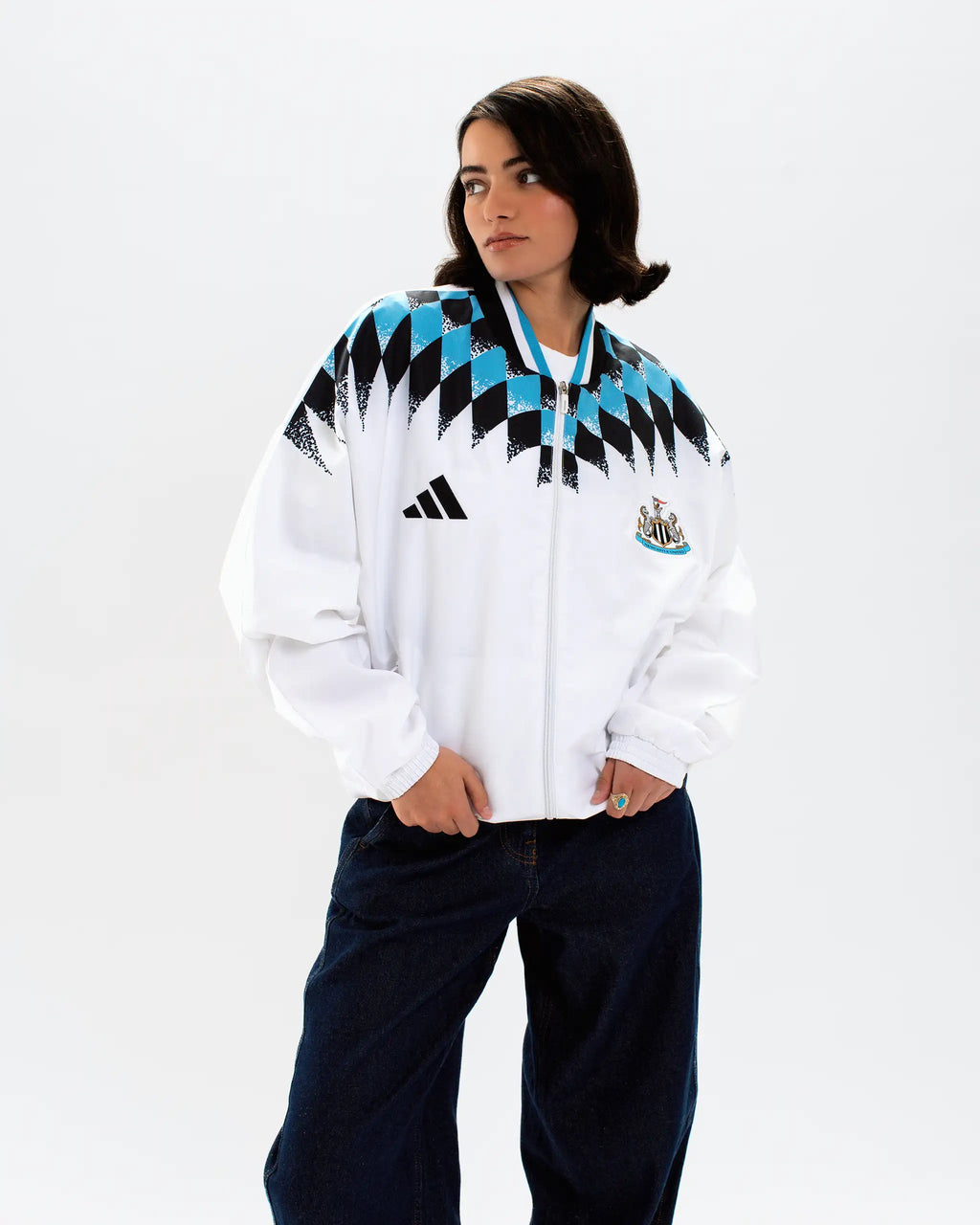 Newcastle United adidas White Stadium Track Top