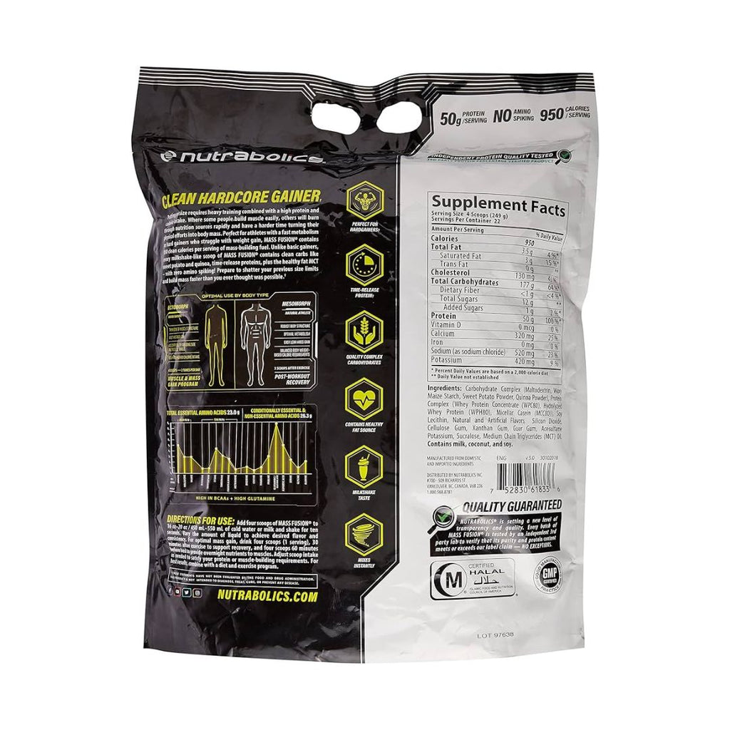 Nutrabolics Mass Fusion Gainer – 5.44 kg Strawberry Cream