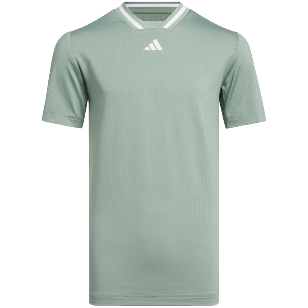 adidas Jr Sport Collar Polo Shirt - Silver Green