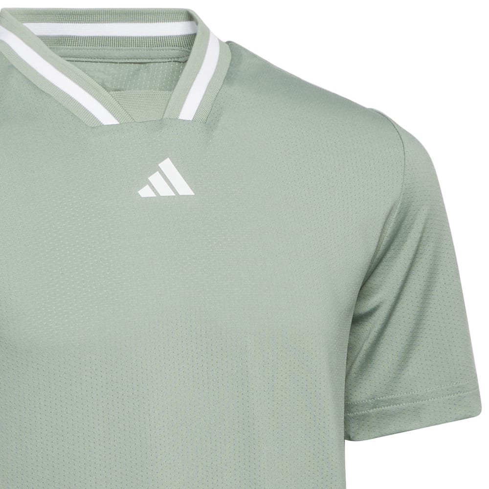 adidas Jr Sport Collar Polo Shirt - Silver Green