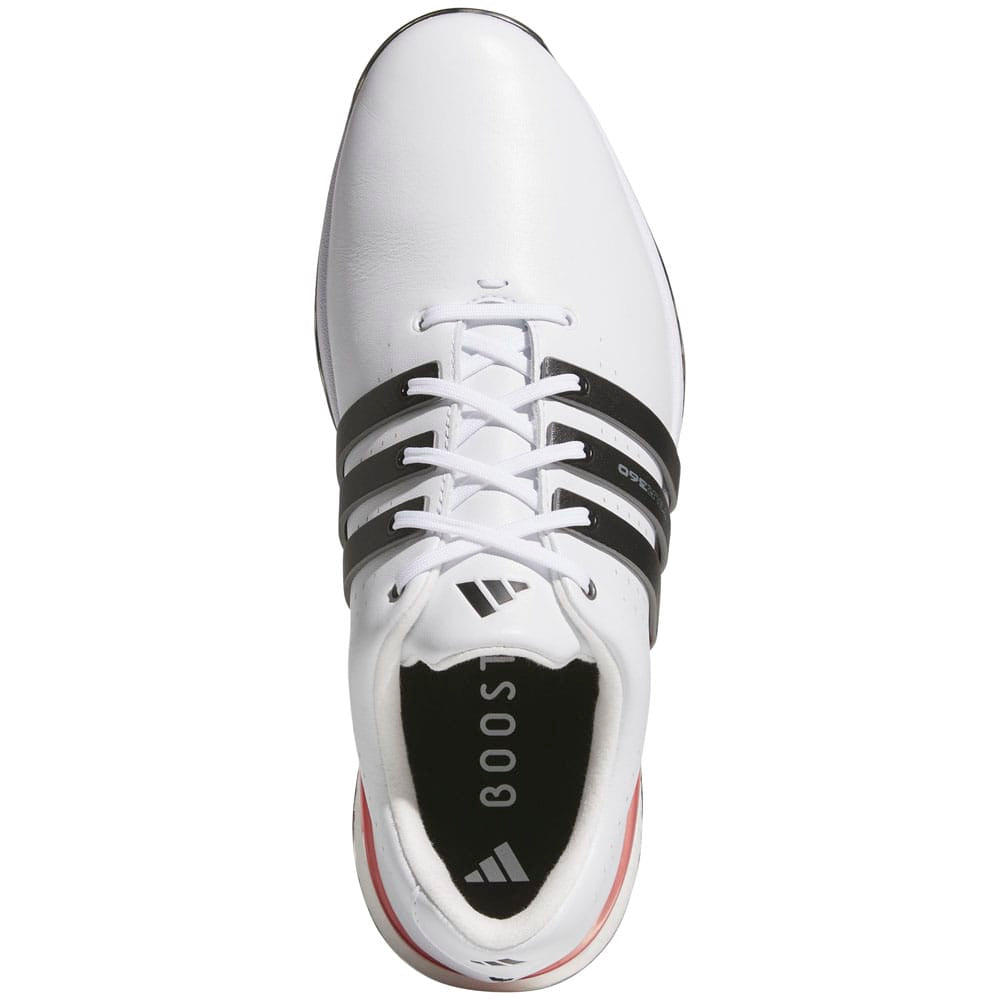 adidas Tour360 24 Spiked Waterproof Shoes - White/Core Black/Lucid Red