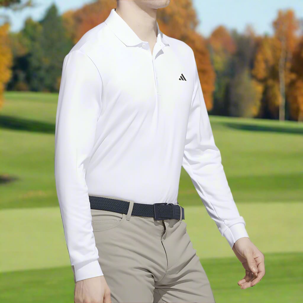 adidas Ultimate365 Cold.rdy Long Sleeve Polo Shirt - White