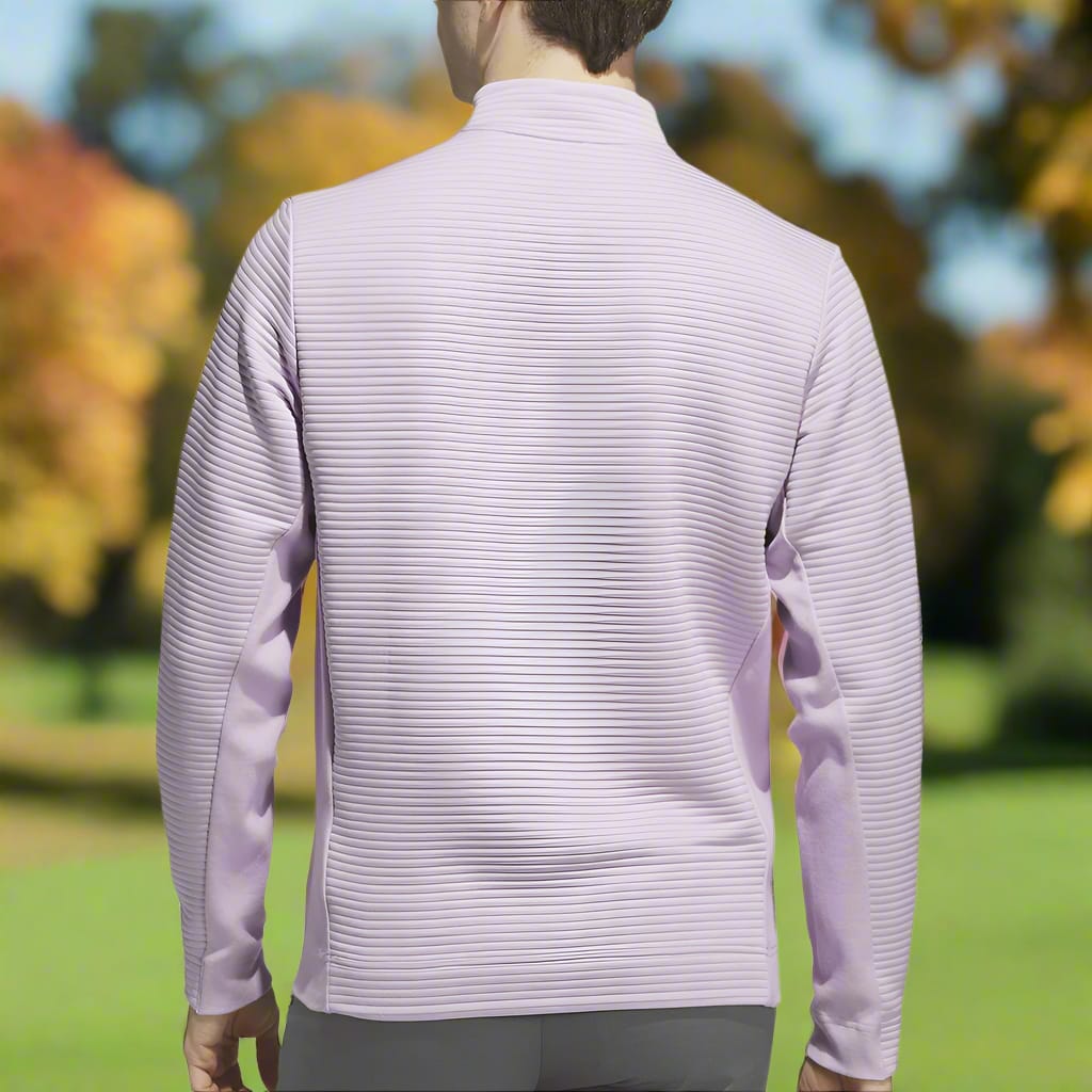 adidas Ultimate365 DWR Textured 1/4 Zip Arm Logo Sweatshirt - Powder Plum
