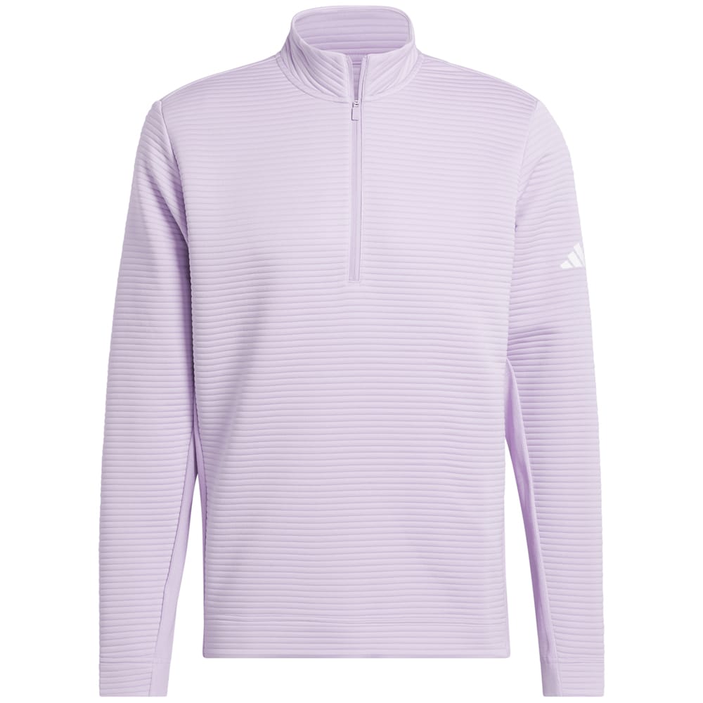 adidas Ultimate365 DWR Textured 1/4 Zip Arm Logo Sweatshirt - Powder Plum