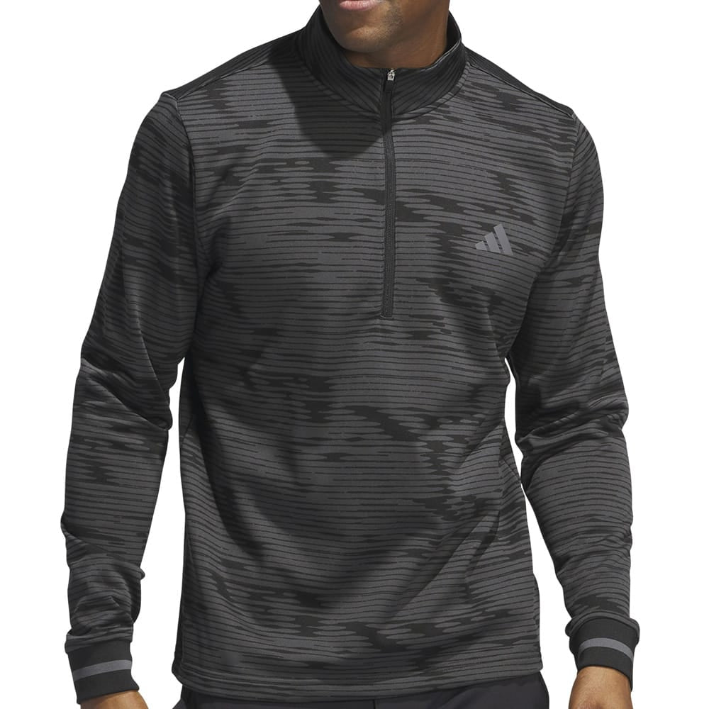 adidas Ultimate365 Linear Stripe 1/4 Zip Pullover - Carbon/Black
