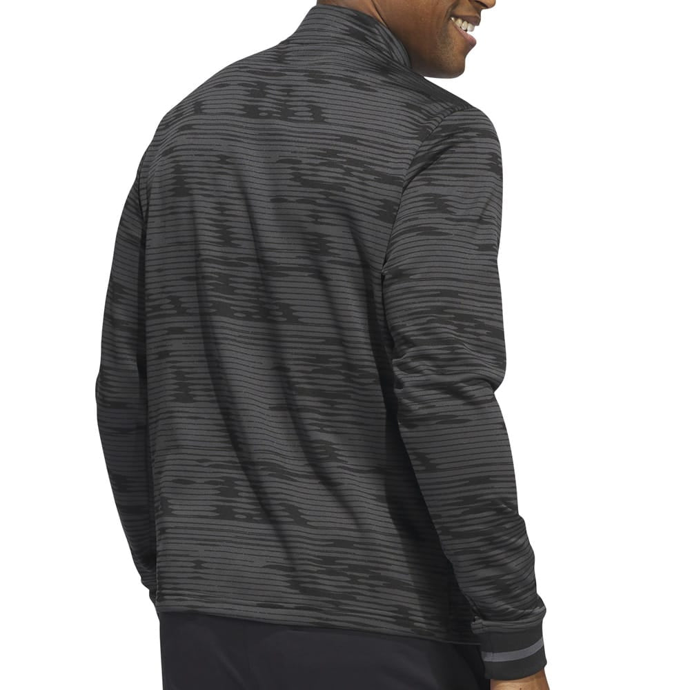 adidas Ultimate365 Linear Stripe 1/4 Zip Pullover - Carbon/Black
