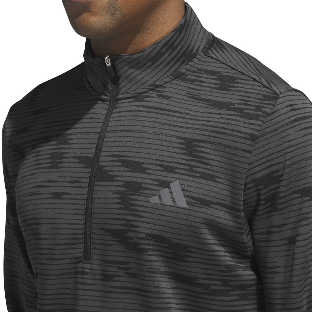 adidas Ultimate365 Linear Stripe 1/4 Zip Pullover - Carbon/Black