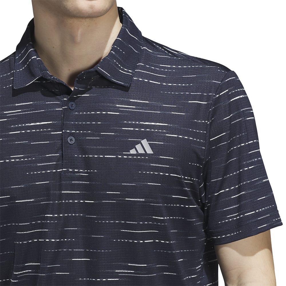 adidas Ultimate365 Mesh Glimmer Print Polo Shirt - Collegiate Navy